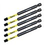 5 x SabreCut SCRSQ389_5 Jeu d'embouts de tournevis à percussion magnétique carrés SQ3 89 mm à extrémité unique compatible avec D