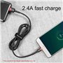 Baseus Cafule Cable - Double Side USB to microUSB QC 3.0, 2.4 A, 1 m (Red/Black)