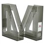 Acrimet Porte-Revues, Support Durable, Organisateur pour Dossiers pour Bureau (Plastique) (Couleur Gris Fumé) (Lot de 2)