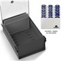 Acrimet Boîte à Fiches Organisateur 3'' x 5’', Base en Métal Robuste (Index AZ et un Séparateur Plastique Inclus) (Base Grise av