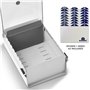 Acrimet Boîte à Fiches Organisateur 3'' x 5’', Base en Métal Robuste (Index AZ et un Séparateur Plastique Inclus) (Base Blanche 