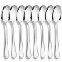 CoKeeSun Cuillères à Soupe 8 Pièces, 18.5cm Cuillères en Acier Inoxydable, Cuillere a Soupe Set Argent, Cuillère de Table, Cuill
