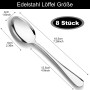CoKeeSun Cuillères à Soupe 8 Pièces, 18.5cm Cuillères en Acier Inoxydable, Cuillere a Soupe Set Argent, Cuillère de Table, Cuill