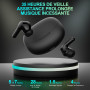 Ecouteurs Bluetooth sans Fil, Bluetooth 5.3 Ecouteurs sans Fil,Ecouteurs Hi-FI Son Stéréo,Écouteurs 35H Durée de Lecture CVC Réd