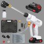 Nettoyeur Haute Pression sans Fil, Nettoyeur Haute Pression avec Buse 6 en 1, Pulvérisateur de Mousse, 2 Batteries, Tuyau de 5M,