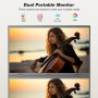 COOLHOOD Moniteur Double Portable 18,5", Ecran Portable pour Laptop avec Trous VESA, Angle d'affichage/Support réglable pour ...