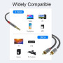 ANYPLUS Câble RCA Jack,【2M】 3.5mm vers 2RCA Mâle Audio Stéréo,Ligne de Poisson Tissé Adaptateur RCA, Pour Smartphone, PC, Autora