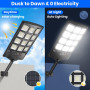 PEAKRO Lampadaire Solaire Exterieur 400W, 6000K Lumière Solaire Exterieur avec Télécommande, IP67 Étanche Spot Solaire Detecteur