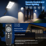 PEAKRO Lampadaire Solaire Exterieur 400W, 6000K Lumière Solaire Exterieur avec Télécommande, IP67 Étanche Spot Solaire Detecteur
