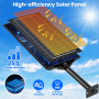 PEAKRO Lampadaire Solaire Exterieur 400W, 6000K Lumière Solaire Exterieur avec Télécommande, IP67 Étanche Spot Solaire Detecteur