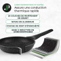 JUST PERFECTO Batterie de cuisine induction - set de casseroles tout feux avec couvercle en verre - lot avec des poêles anti adh