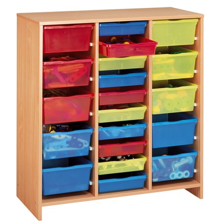 Grands meuble à 20 bacs multicolores