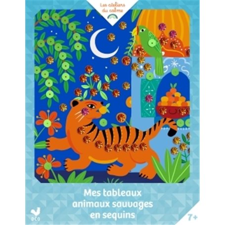 Mes tableaux animaux sauvages en sequins - pochette avec accessoires