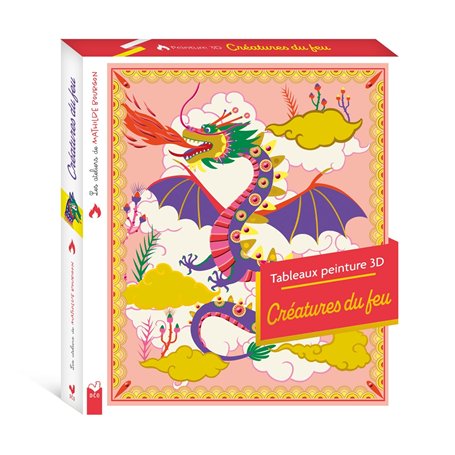 Les ateliers de Mathilde Bourgon - peinture 3D Créatures du feu - boite avec accessoires
