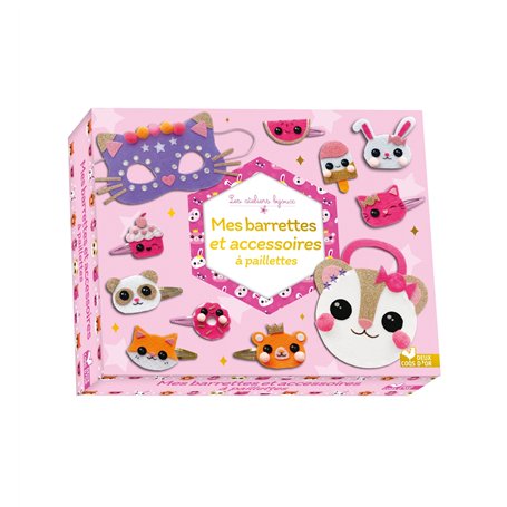 Mes barrettes et accessoires à paillettes - coffret avec accessoires