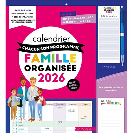Calendrier Chacun son programme Famille organisée 2026 14,67 €