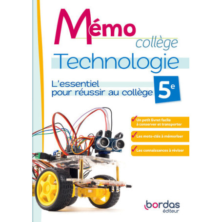 Mémo Collège - Technologie 5e - 2024 - Cahier - élève