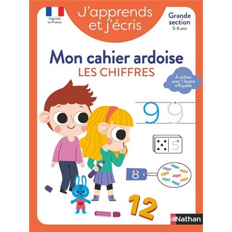 J'apprends et j'écris - Mon cahier ardoise Les chiffres GS