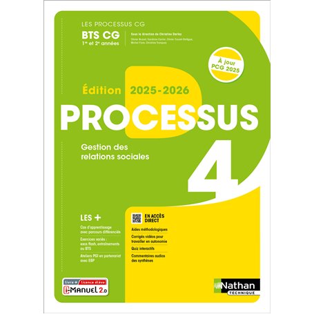 Processus 4 - Gestion des relations sociales - BTS CG 1re et 2e années - Coll. Les processus BTS CG - Éd. 2025 - Livre + licence