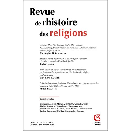 Revue de l'histoire des religions - Nº3/2024