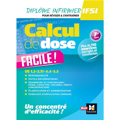 Calcul de dose facile - Infirmier en IFSI - DEI -  7e édition - Révision