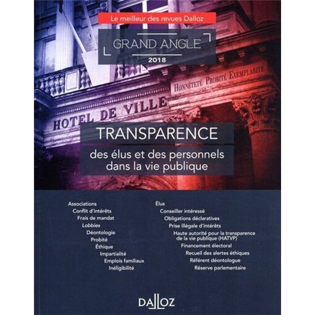 Transparence des élus et des personnels dans la vie publique - 2018 28,38 €