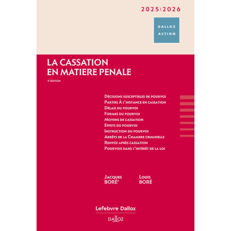 La cassation en matière pénale 2025/2026