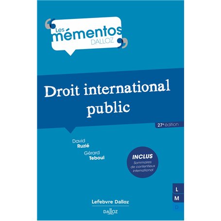Droit international public. 27e éd. 19,57 €