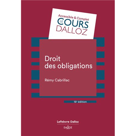 Droit des obligations. 16e éd.