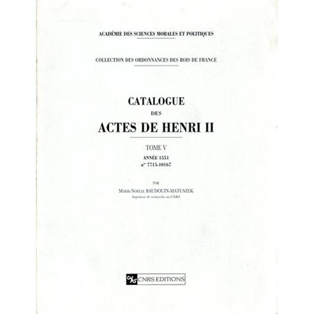 Catalogue des actes de Henri II - tome 5 112,04 €