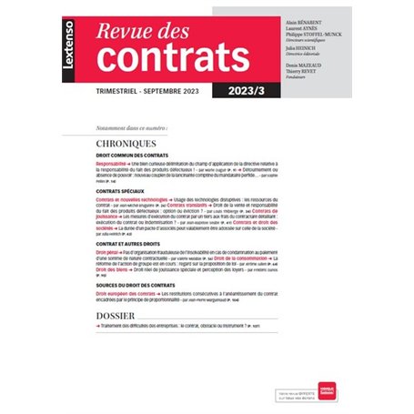 Revue des contrats 3-2023 96,87 €