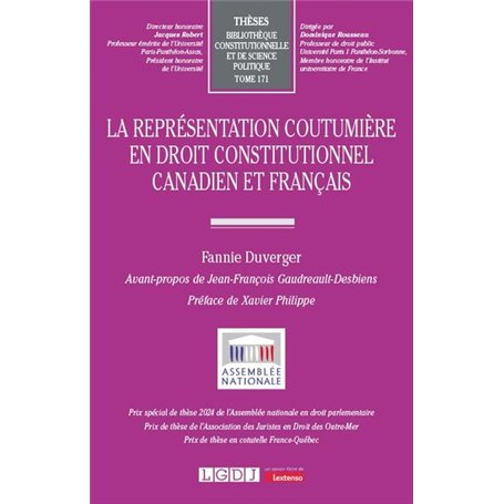 La représentation coutumière en droit constitutionnel canadien et français 73,39 €