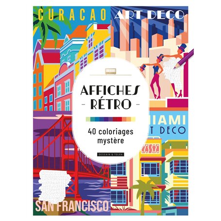 Affiches rétros - 40 coloriages mystère