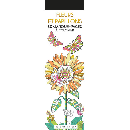 Fleurs et papillons - 50 marque-pages à colorier