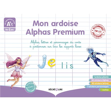Mon ardoise Alphas prémium - 60 Alphas + lettres + personnages du conte à positionner sur tous les supports