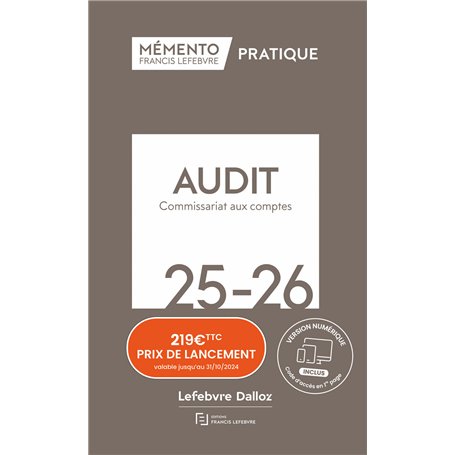 Mémento Audit et commissariat aux comptes 2025 2026