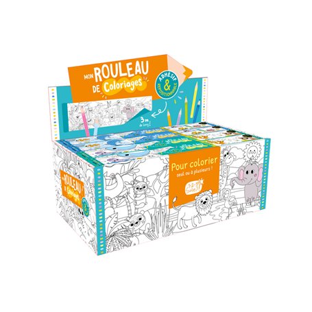 PLV PLEINE MON ROULEAU DE COLORIAGES ADHÉSIF 12 EX