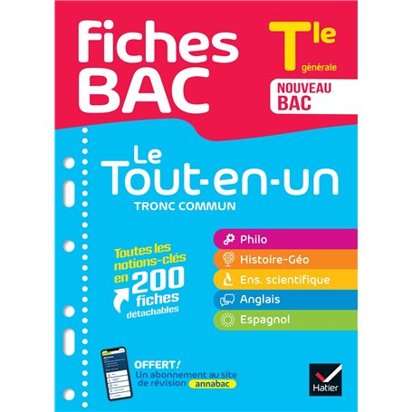 Fiches bac - Le Tout-en-un Tronc commun Tle générale (toutes les matières) - Bac 2026