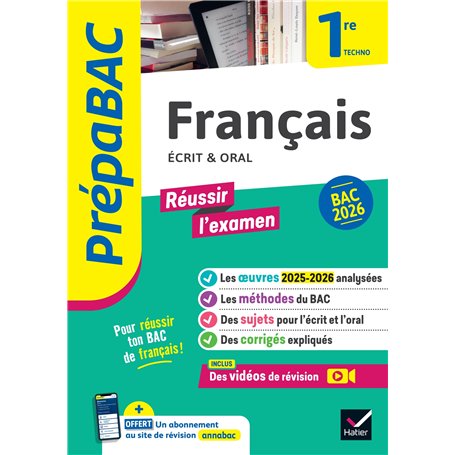 Prépabac - Français 1re technologique Bac de français 2026 (écrit & oral)
