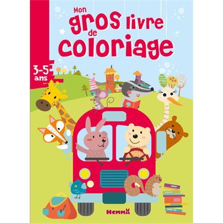 Mon gros livre de coloriage (Bus animaux)