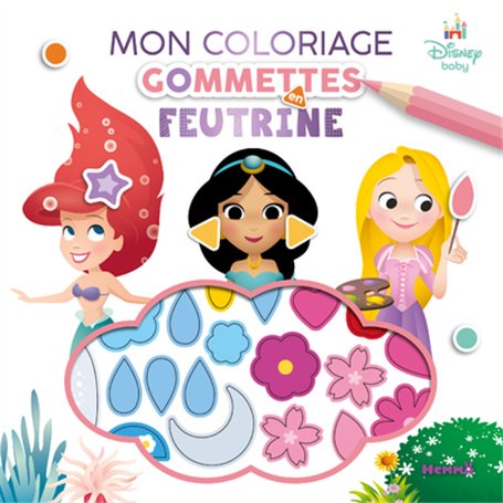 Disney Baby - Mon coloriage gommettes en feutrine (Princesses)