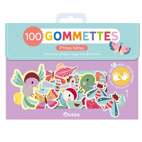 MA POCHETTE DE 100 GOMMETTES - LES P'TITES BÊTES