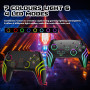 MYSTILUCK Manette Sans Fil Pro pour Switch/Switch 2/Lite/OLED/PC, Contrôleur avec 7 Couleurs d'éclairage RGB Changeantes/Double 