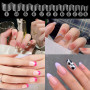 MWOOT 600 Pièces Ovale Court Faux Ongles Artificiel Capsules Ongles Nail Tips, Français Acrylique Faux Ongles Pointues Extension