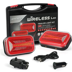 AOHEWEI Ensemble de feux arrière magnétiques LED sans fil pour remorque 12/24 V, feux arrière dynamiques étanches sans câble ave AOHEWEI Ensemble de feux arrière magnétiques LED sans fil pour remorque 12/24 V