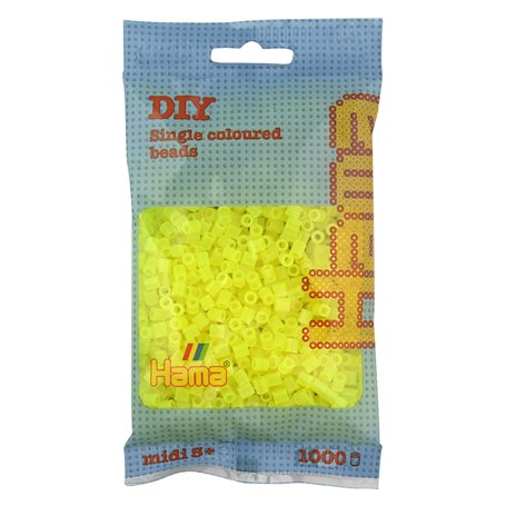 Hama - 207-34 - Loisir Créatif - Midi Sachet 1000 Perles - Jaune Néon
