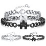 APRRMLIZW Bracelet Couple Puzzle Cadeau Couple 2 Pièces Bracelet À Cordon Ajustable Yin Yang Puzzle Collier Yin Yang Assorti Bra