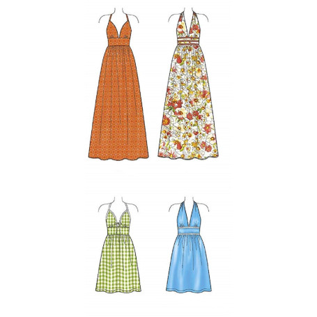 New Look Patron 6491 Robes pour Femme en Deux Longueurs avec Corsage Variantes