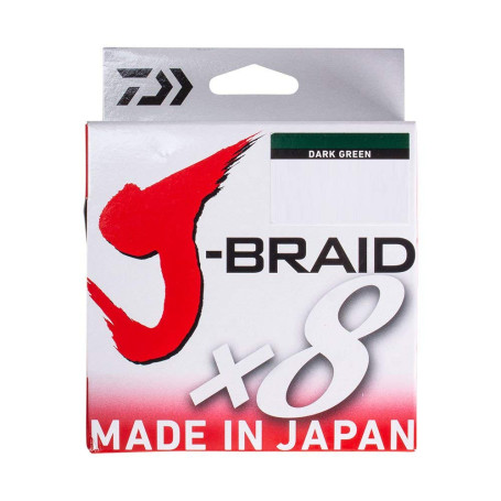 Daiwa J-Braid 8 Braid 150m Vert foncé - Ligne de pêche tressée - Vert Foncé