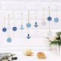 Mini Pendentifs Scrapbooking Ancres en Bois Décorations Maritimes en Bois Boutons de Décoration Nautique Boutons Décoratifs Naut